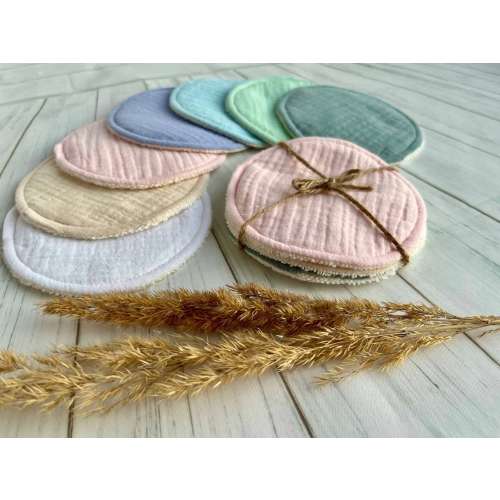 Organic muslin nursing pads, Soft and reusable breastfeeding pads, Bamboo Cloth breast pads, ZERO WASTE new mom gift