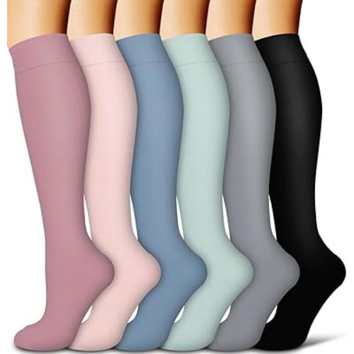 COOLOVER Copper Compression Socks for Women and Men(6 Pairs)-Best Support for Running, Athletic, Travel