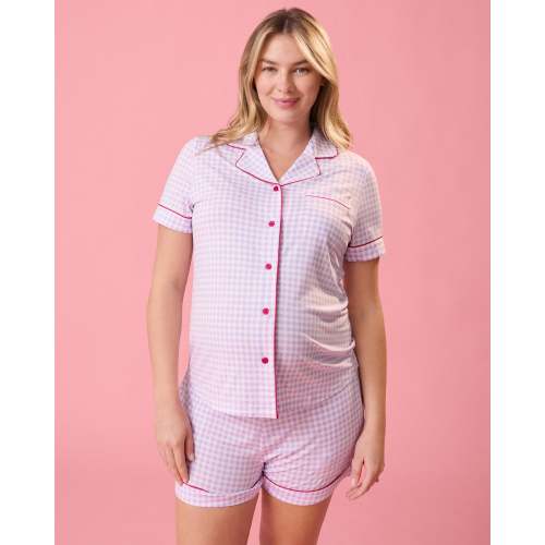 Clea Bamboo Short Sleeve Pajama Set | Deep Berry - Kindred Bravely