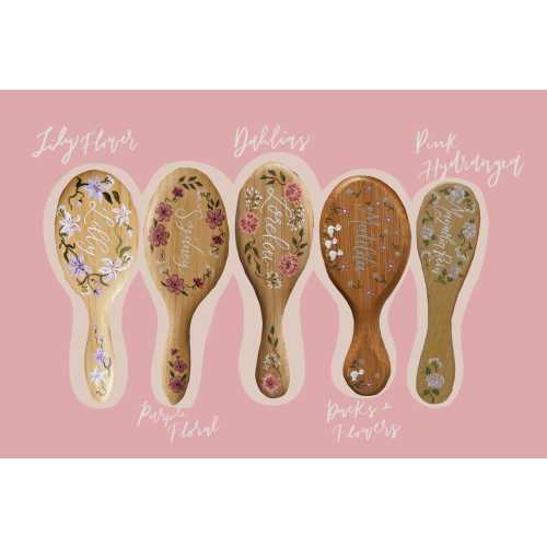 Painted Baby Brush: Personalized Floral Calligraphy Keepsake