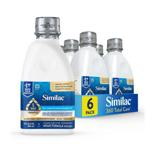 Similac 360 Total Care Ready-to-Feed Baby Formula, 32 fl oz Bottle, 6 Pack