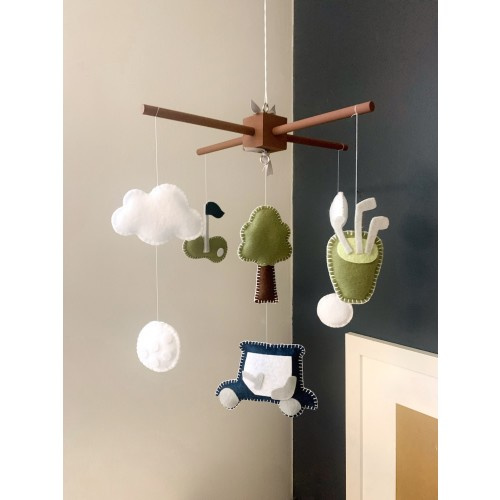 Baby Mobile golf, golfing nursery, golf baby decor, custom Baby crib mobile, baby boy mobile, kids room decor, nursery decor golf, boy room