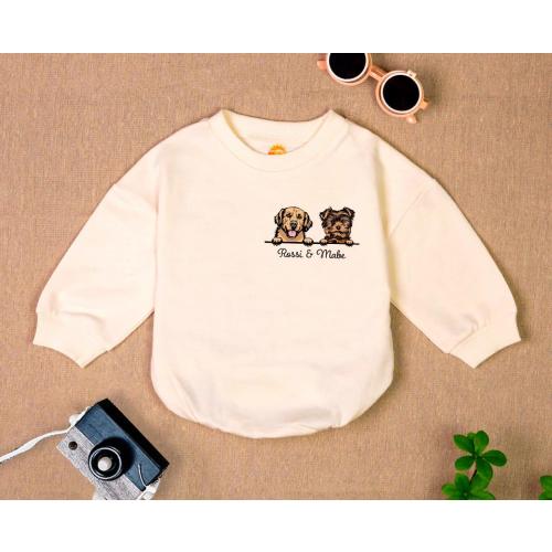 Custom Dogs New Best Friend Baby Romper, Personalized New Best Friend Baby Romper, Dog Name Baby Clothes,Gift Dog Best Friend Baby BodySuit