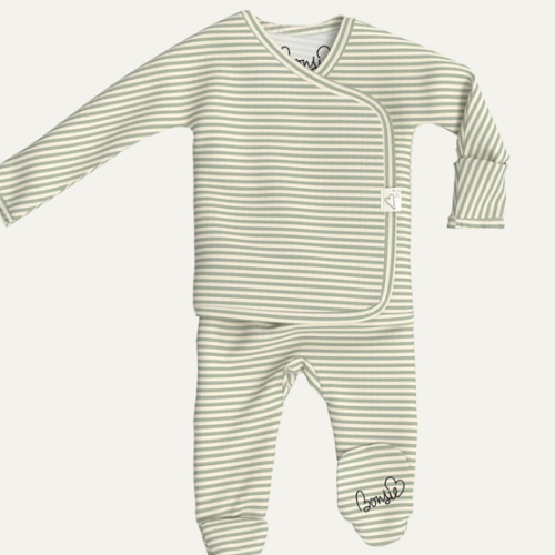 Footie - Mint Twist – Bonsie Skin to Skin Babywear