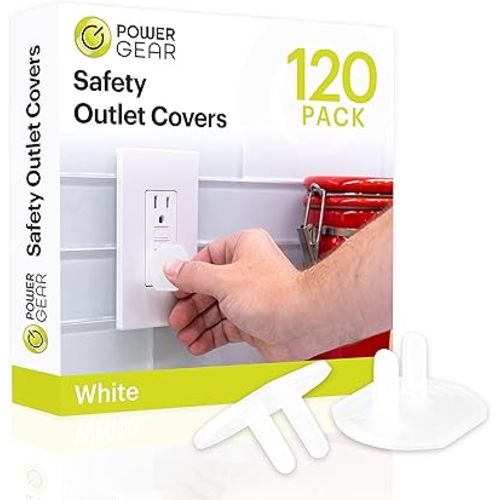 Power Gear 69313 Safety Plastic Outlet Covers, 120 Pack, White