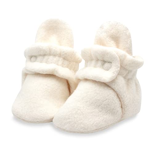Zutano Unisex Fleece Baby Booties, Soft Sole and Non Slip | Stay On Slipper Socks for Infant/Toddler, Girls, Boys 3-24 Months