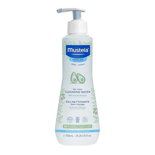 Mustela Baby Cleansing Water - No-Rinse Micellar Water - with Natural Avocado & Aloe Vera - for Baby's Face, Body & Diaper - 1 or 2-Pack - Various Sizes