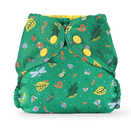 Esembly Cloth Diaper Outer, Waterproof Swim Cloth Diaper Cover, Leak-Proof and Breathable Layer Over Prefolds, Flats or Fitteds, Reusable with Snap Closure - Size 2 (18-35lbs), Crawlers