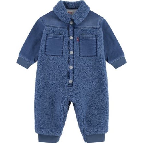 Denim & Fleece Romper, 0-3M