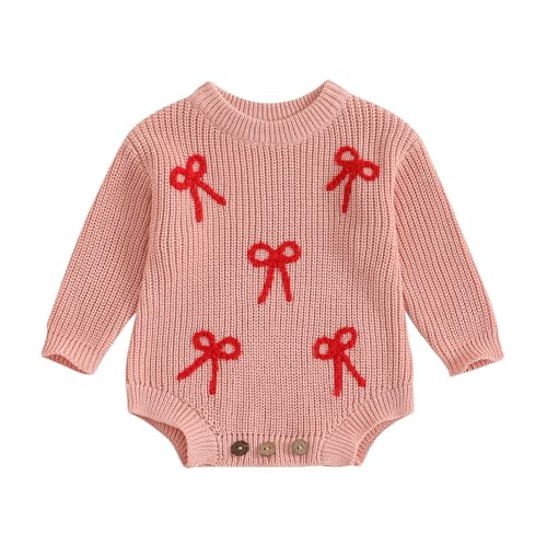 Adobabirl Baby Girl Boy Knitted Sweater Bubble Romper Long Sleeve Jumpsuit Festival Outfit Fall Winter Spring Clothes