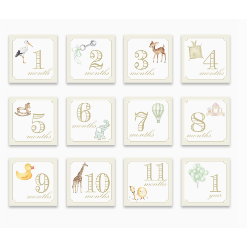 Neutral Milestone Card Box Set - Classic Cream