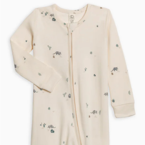 Peyton Zipper Sleeper | Armadillo Navy & Teal | 6-12 MONTHS