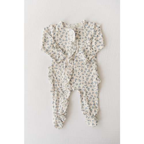 Blooming Blues Ruffled Footie