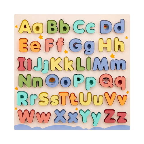 Children Wooden Abc Puzzle Upper Case and Lower Case Letters Learning Letters Puzzle Toys Develops Motor Skill Color Recognition Toy for Kids