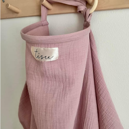 Nursing Cover for Baby Breastfeeding & Pumping | Multi Use Car Seat Stroller Cover | Breathable Soft Muslin Cotton | Breast Feeding Apron & Shawl by TISU (Blush)