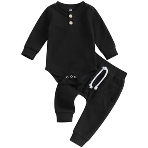 Newborn Baby Boy Clothes Pants Outfits Toddler Striped Long Sleeve Romper Bodysuit Set Soft 2024 Fall Winter Outfit