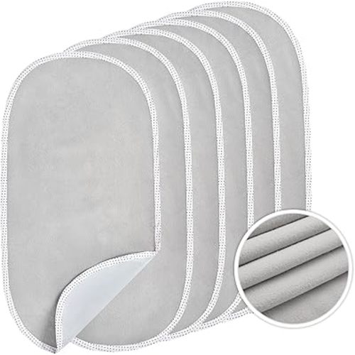 TILLYOU Changing Pad Liners 6PK - Waterproof Flannel Cotton, 27" x 13" - Perfect for Baby Diaper Changing Needs, Gray
