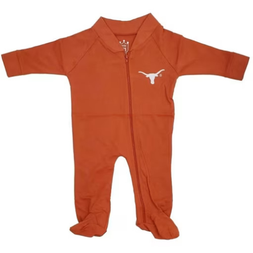 Texas Longhorns Baby BURNTORANGE Team Logo Long Sleeve Romper - 31800818