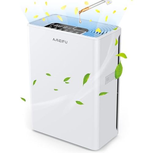 AMEIFU Air Purifiers for Home Large Room up to 2300sq.ft, H13 True Hepa Air Purifiers for Pets Hair, Dander, Smoke, Pollen, 3 Fan Speeds, 5 Timer Air Cleaner