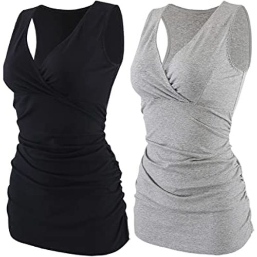 KUCI Maternity Nursing Tank Top, Women Maternity Pajama Tops Nursing Cami Sleep Bra for Breastfeeding