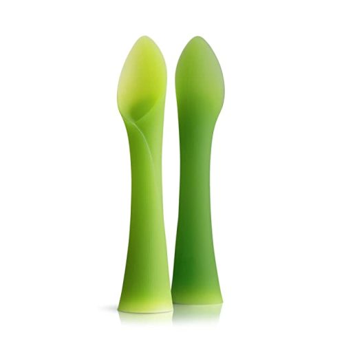 Olababy 100% Silicone Soft-Tip Training Spoon for Baby Led Weaning 2pack - Training Spoon Set