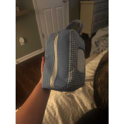 Diaper Wipe Pouch Blue Gingham