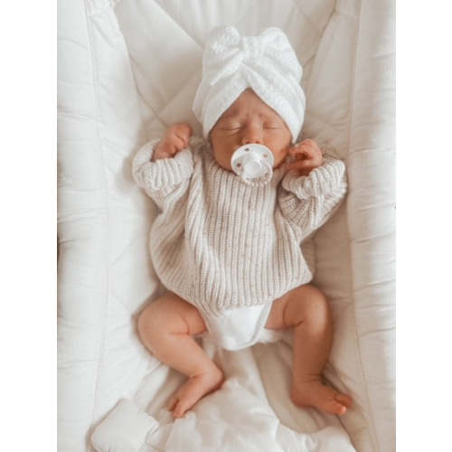 WAFFLE BOW TURBAN - WHITE