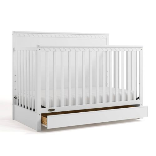 Graco Sasha 5-in-1 Convertible Crib With Drawer - White