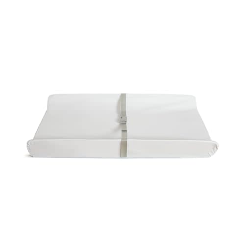 Munchkin Secure Grip Baby Diaper Changing Pad for Dresser, Waterproof and Wipeable, Contoured, Standard Size (14.75" x 31"), White