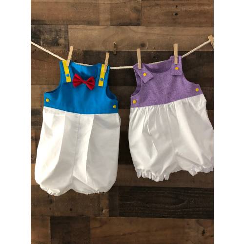 Donald and Daisy Inspired Bubble Romper with Snaps Summer Romper