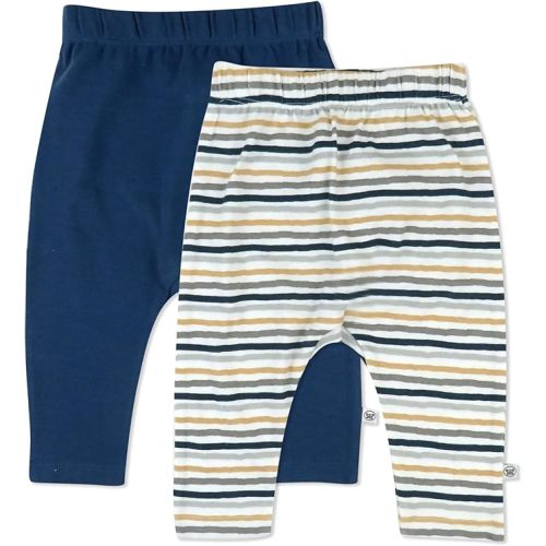 HonestBaby Multipack Harem Pants Roomy Fit Pull on Bottoms 100% Organic Cotton for Infant Baby Boys, Girls, Unisex