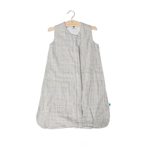 Little Unicorn – Grey Stripe Cotton Muslin Sleep Bag | 100% Cotton | Super Soft and Lightweight | Baby | Size Medium: 6-12 Months | Machine Washable | 1.1 TOG