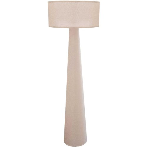 Floor Lamp - Branch and Wick – 59” Tall Standing Linen Lamp with Fabric Shade, LED Bulb Included – Elegant Corner Lamp for Living Room, Bedroom, Office - Taupe