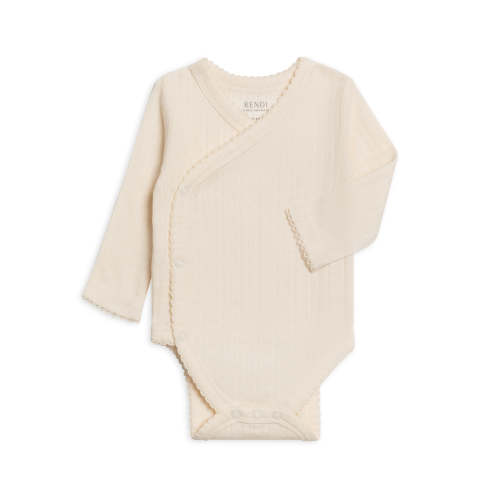 Hilda Brushed Back Pointelle Long Sleeve Kimono Bodysuit
