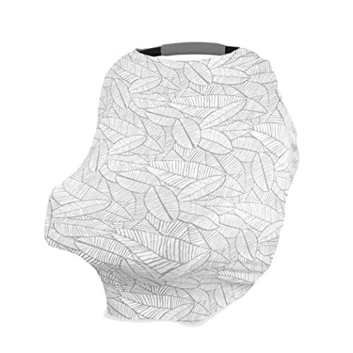 aden + anais Comfort Knit 6-in-1 Super Soft Cotton with Spandex Multi-Use Cover for Car Seat, Nursing, Cart, Baby Swing, High Chair, Infinity Scarf, Zebra Plant