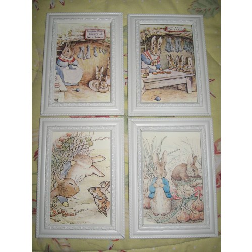 Peter Rabbit by Beatrix Potter -Four Framed Prints