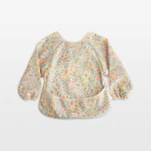 Mushie Pastel Blooms Long Sleeve Bib