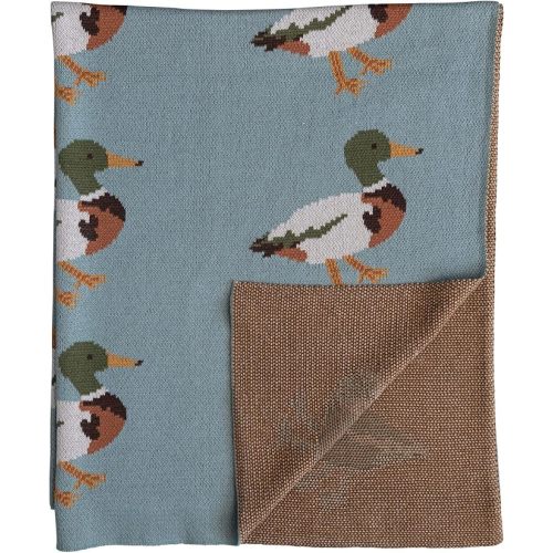 Creative Co-Op Cotton Knit Duck Print, Multicolor Baby Blanket, Multi - Style 3