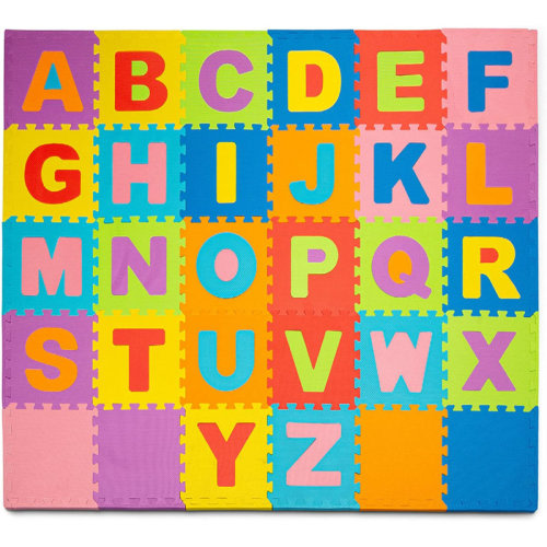 ToyVelt Interlocking Puzzle Floor Foam Playmat | 12x12 30 Tiles - Interlocking Alphabet Play Mat – Educational Large Puzzle Foam Floor Tiles for Crawling, Exercise, Playroom, Play Area | Wayfair