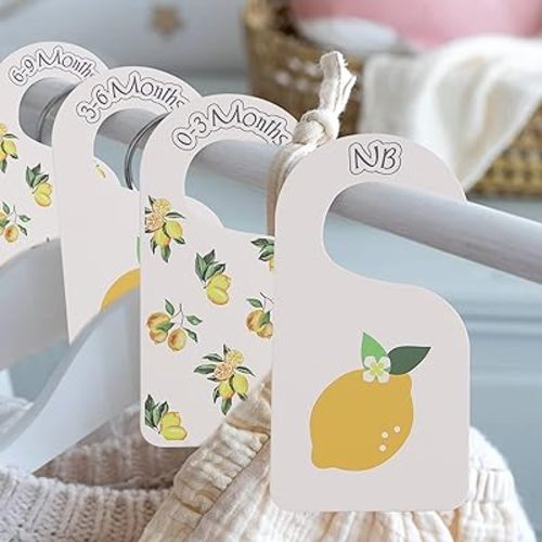 Lemonade Theme Baby Closet Dividers - Lemon Baby Clothes Nursery Size Organizer,Nursery Closet Dividers Newborn-24 Months (Lemon)