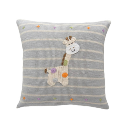 Knit Cotton 12" Spotted Giraffe Pillow