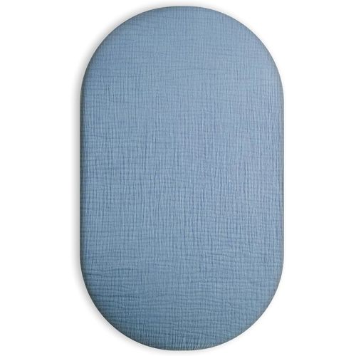 Bassinet Sheet for Baby Boy and Girl, Universal Fit for Rectangle, Oval, Hourglass Bassinet Mattress, Moses Basket Sheets (Costume Blue)