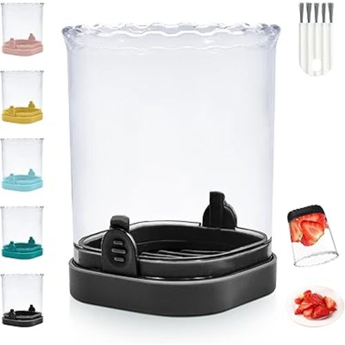 Strawberry Slicer: Fruit Slicer | Fruit Slicer Cup | Cup Slicer for Kitchen Gadget, Slicer For Cherry Strawberry Slicer Creative Kitchen Gadgets (Black)