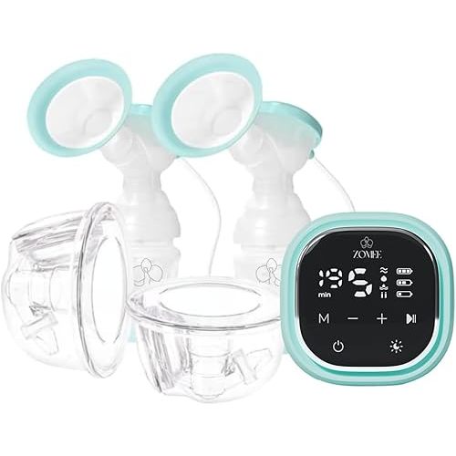 Zomee Z2 Double Electric Breast Pump, Portable, Hands Free Pumping Hospital Grade 3 Modes,19 Suctions,‎ Wearable Breast Pump Including; Silicone Hands Free Collection Cups 8 OZ
