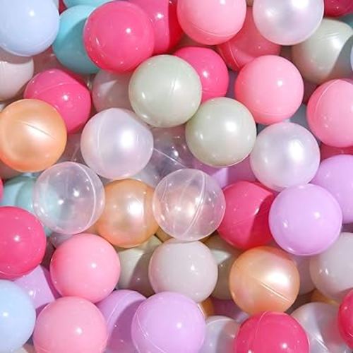 PlayMaty Colorful Pit Balls 2.1-inch Plastic Ocean Ball Crush Proof Stress Balls for Kids Pool Ball Playhouse Ball Pit Accessories