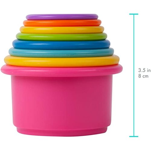 The First Years Stack & Count Stacking Cups - Toddler Toys - Learning and Baby Bath Toys for Kids - 8 Count
