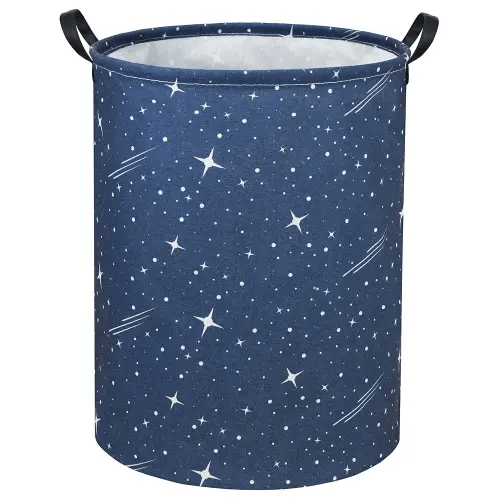 Star Kids Laundry Basket Baby Hamper Starry sky Toy Storage Bin for Boys Room Decor Baby Nursery Hamper Gift Baskets for Bedroom Bathroom(Starry Sky)