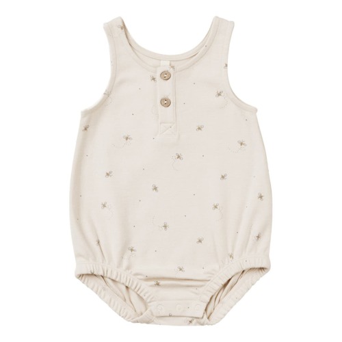 Bee Print Organic Cotton Henley Romper, 3-6M
- Only 2 left