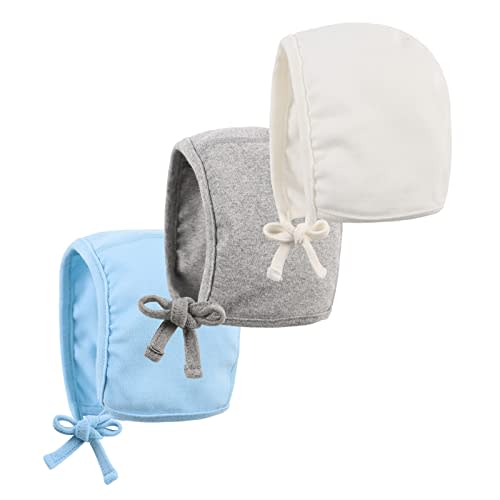 Bamery Infant Baby Bonnet 0-6 Months Newborn Boy Beanie Hat Soft Cotton Baby Girl Turbans Set Single Layer for Spring
