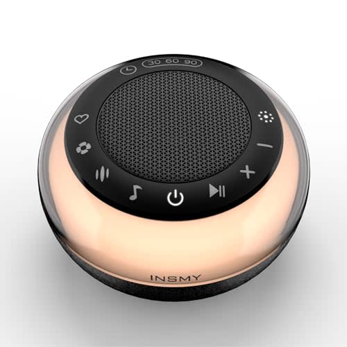 INSMY White Noise Machine,Portable Sound Machine Baby Sleep Soothe 35 Soothing Sound,Noise/Nature/Fansounds/Lullaby,Nightlight Memory Feature 40Hrs for Babies Adults Sleep Travel (Black)